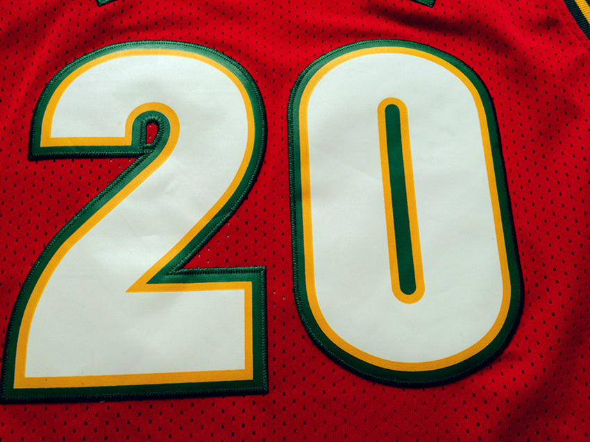 SuperSonics No. 20 Gloves Gary Payton Red 97-98 Classic Retro Premium Mesh Fan Edition Jersey