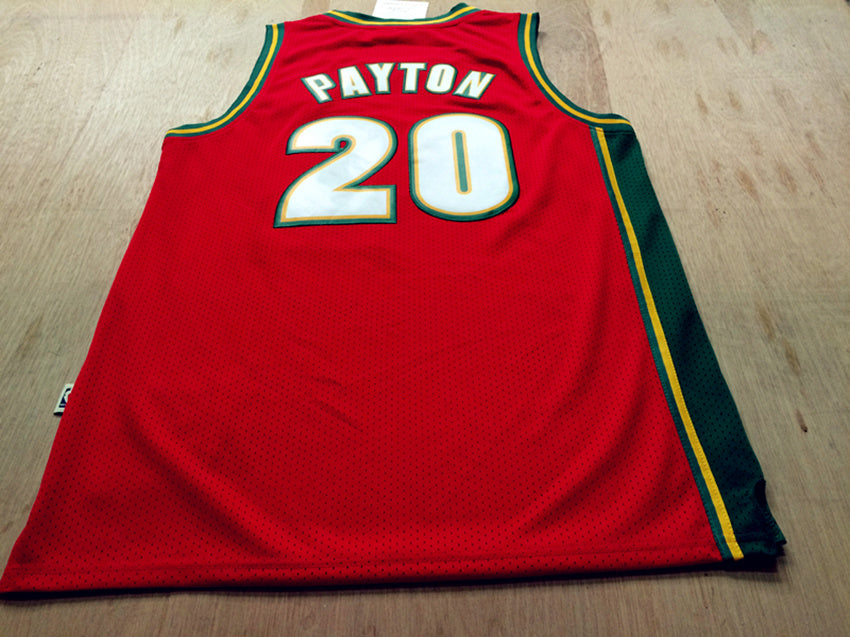 SuperSonics No. 20 Gloves Gary Payton Red 97-98 Classic Retro Premium Mesh Fan Edition Jersey