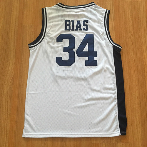 Len Bias No. 34 Retro High School White Jersey