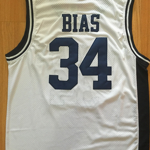 Len Bias No. 34 Retro High School White Jersey