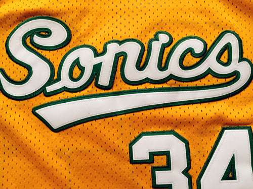 SuperSonics No. 34 Ray Allen Retro Yellow Premium Mesh