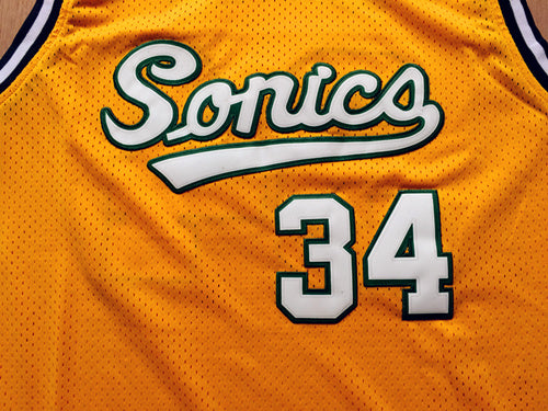 SuperSonics No. 34 Ray Allen Retro Yellow Premium Mesh