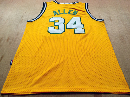 SuperSonics No. 34 Ray Allen Retro Yellow Premium Mesh