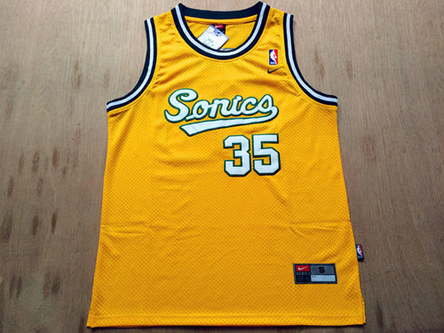 SuperSonics No. 35 Durant Retro Yellow Premium Mesh