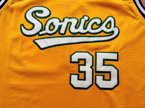 SuperSonics No. 35 Durant Retro Yellow Premium Mesh