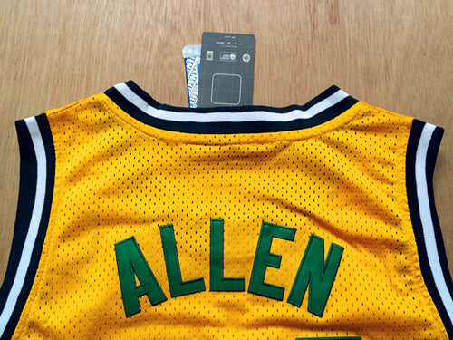 SuperSonics No. 34 Ray Allen Retro Yellow Premium Mesh