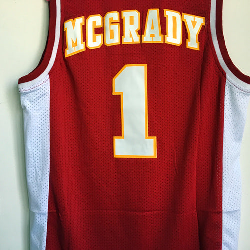 McGrady High School No. 1 red top mesh jersey