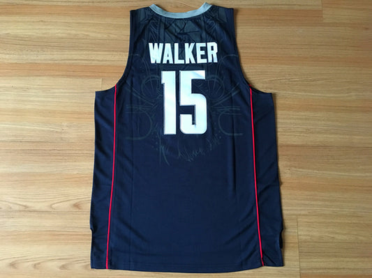 NCAA University of Connecticut No. 15 Kemba Walker dark blue jersey