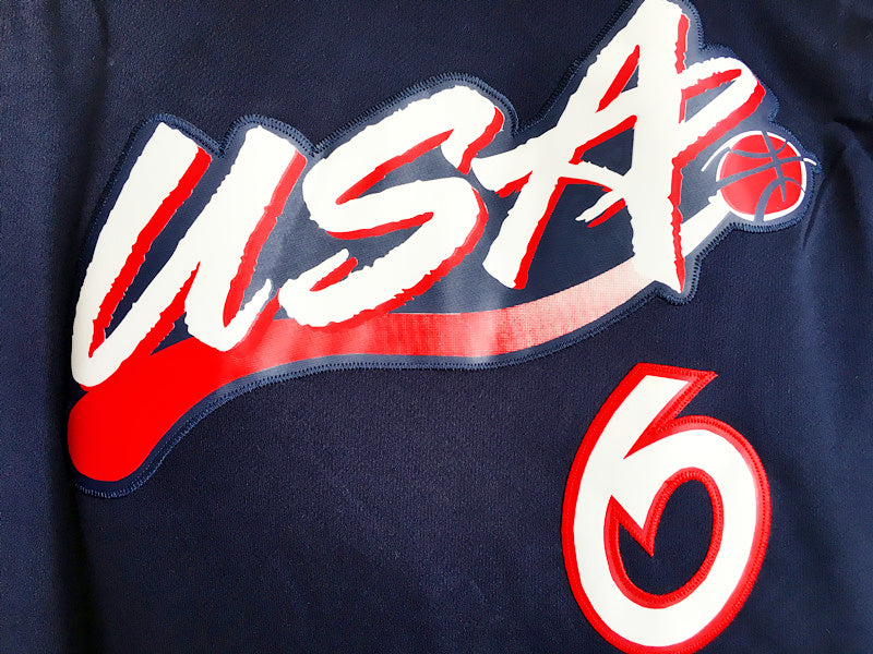 1996 Atlanta Olympics Team USA Dream 3 USA Nr. 6 Hardaway Dunkelblaues besticktes Trikot