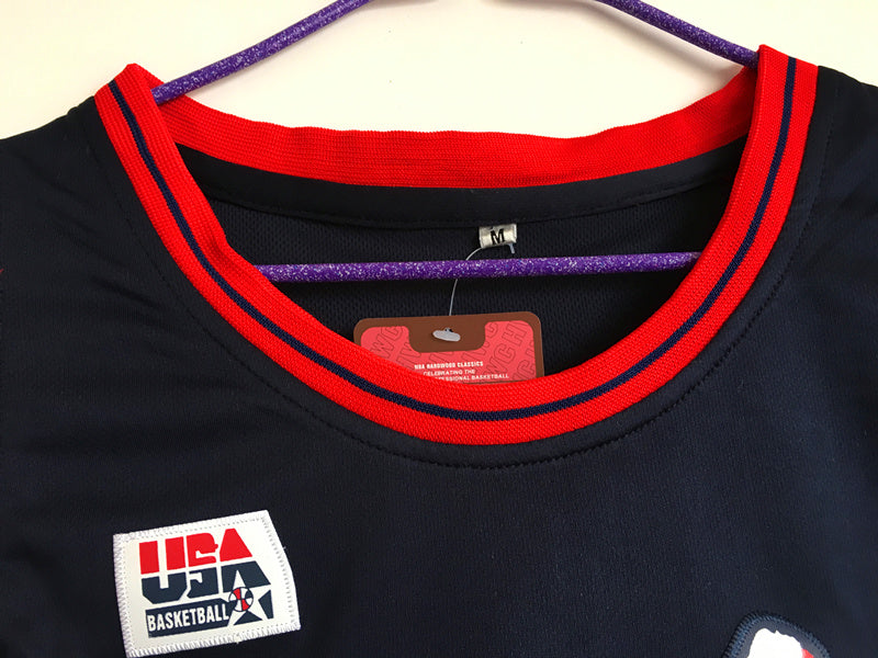 1996 Atlanta Olympics Team USA Dream 3 USA Nr. 5 Hill Dunkelblaues besticktes Trikot