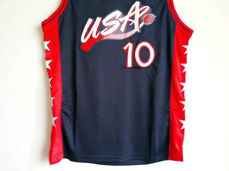 1996 Atlanta Olympics Team USA dream third Reggie Miller USA No. 10 dark blue embroidered jersey