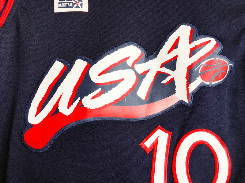 1996 Atlanta Olympics Team USA Dream Third Reggie Miller USA Nr. 10 dunkelblaues besticktes Trikot