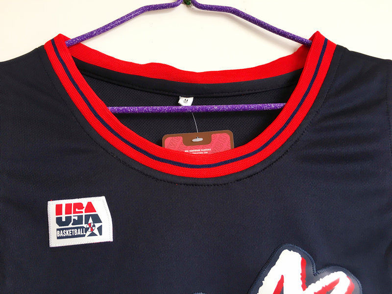 1996 Atlanta Olympics Team USA Dream Third Reggie Miller USA Nr. 10 dunkelblaues besticktes Trikot