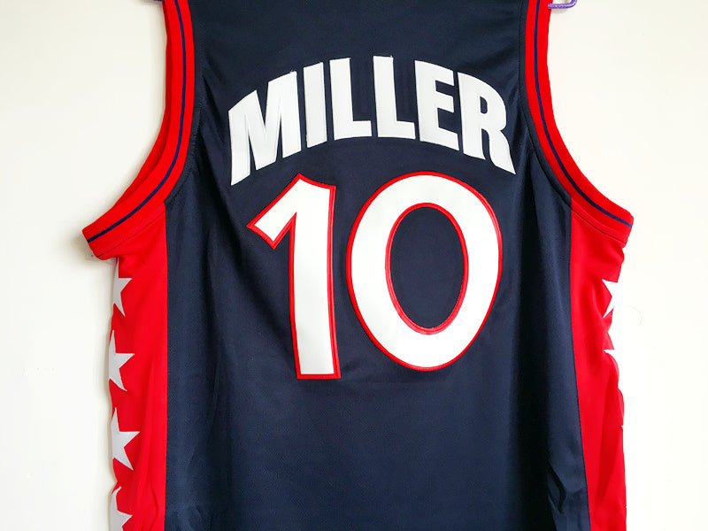 1996 Atlanta Olympics Team USA Dream Third Reggie Miller USA Nr. 10 dunkelblaues besticktes Trikot