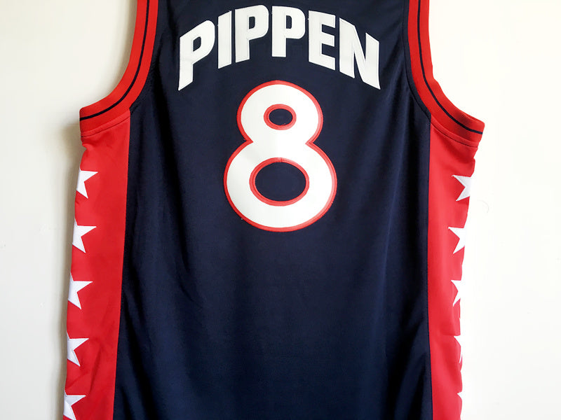 1996 Atlanta Olympics Team USA Dream 3 USA Nr. 8 Pippen Dunkelblaues besticktes Trikot