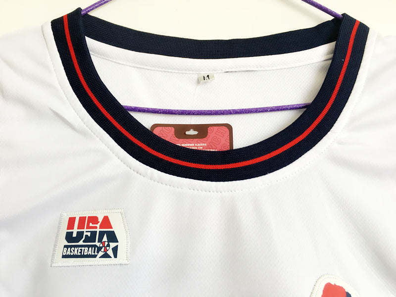 1996 Atlanta Olympics Team USA Dream 3 USA No. 6 Hardaway White Embroidered Jersey