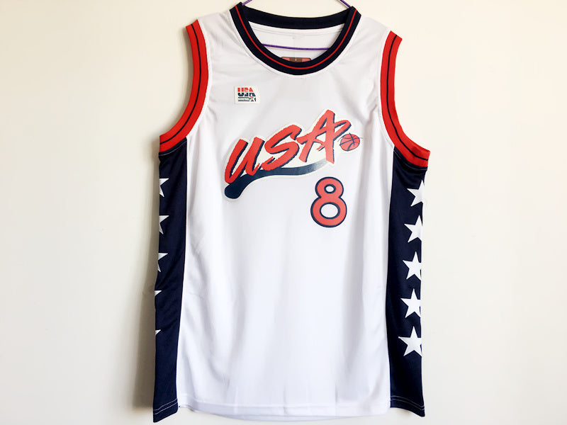 1996 Atlanta Olympics Team USA Dream 3 USA No. 8 Pippen white embroidered jersey