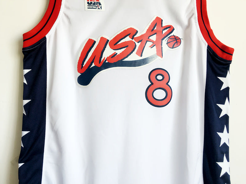 1996 Atlanta Olympics Team USA Dream 3 USA No. 8 Pippen white embroidered jersey