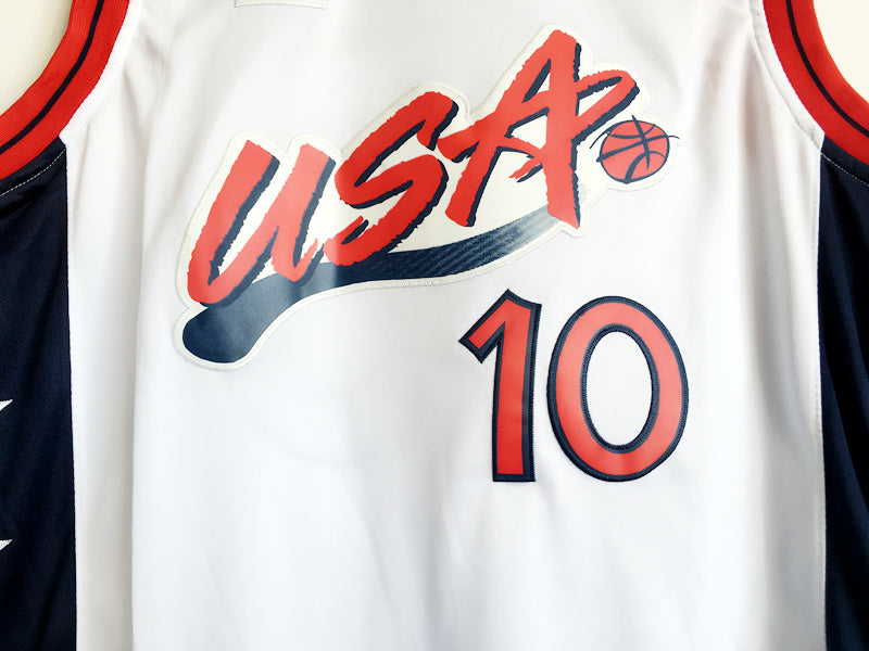 1996 Atlanta Olympics Team USA Dream 3 USA No. 10 Reggie Miller white embroidered jersey