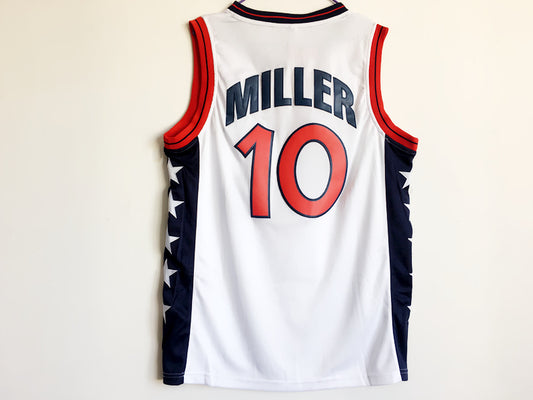 1996 Atlanta Olympics Team USA Dream 3 USA No. 10 Reggie Miller white embroidered jersey