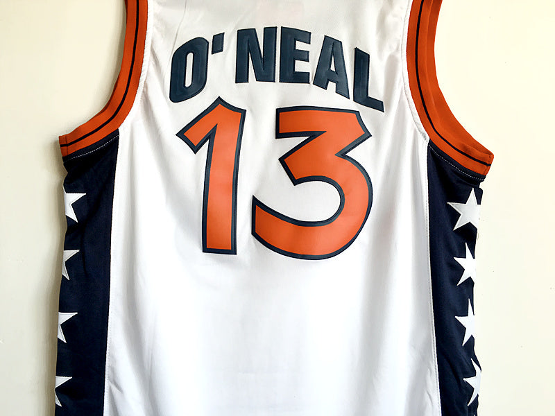 1996 Atlanta Olympics Team USA Dream 3 USA No. 13 O'Neal white embroidered jersey