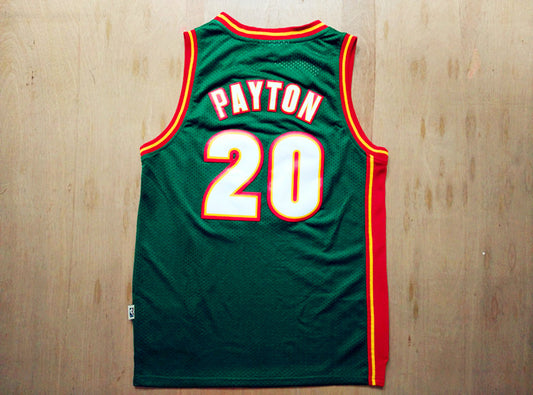 SuperSonics No. 20 Gloves Gary Payton Green 95-96 Classic Retro Premium Mesh Fan Edition Jersey