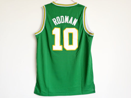 NCAA Rodman University No. 10 Big Chong Net Silver Embroidered Jersey Green