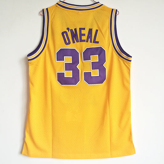 NCAA Louisiana State University 33# O'Neal yellow top mesh double-layer embroidered jersey