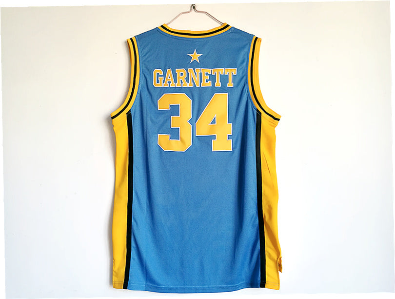 Kevin Garnett No. 34 Farragut High School Blue Embroidered Jersey