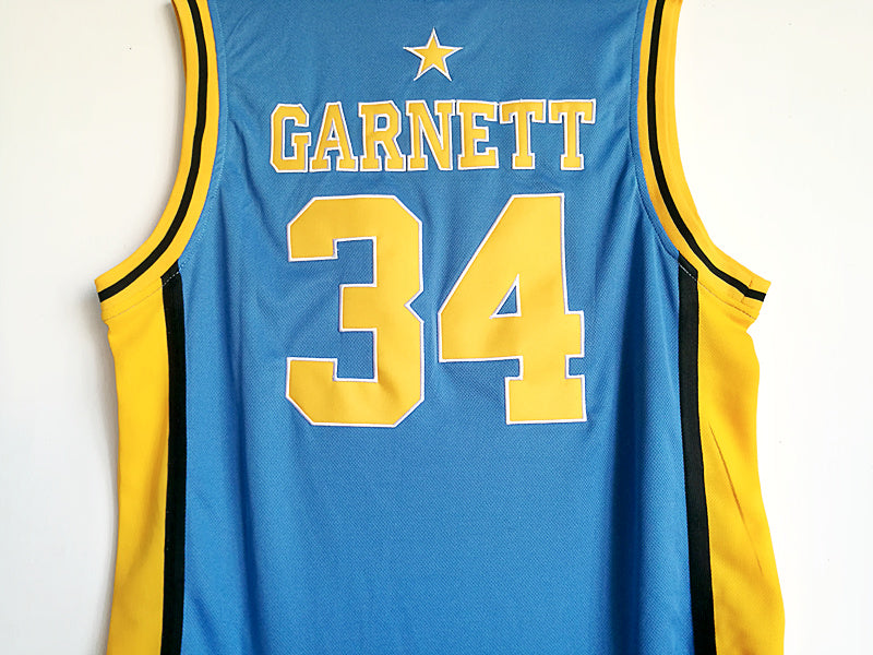 Kevin Garnett No. 34 Farragut High School Blue Embroidered Jersey