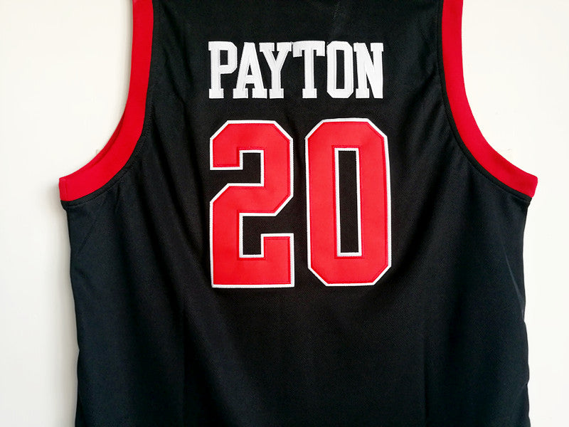 Gary Payton Horizon High School No. 20 black  double-layer embroidered jersey