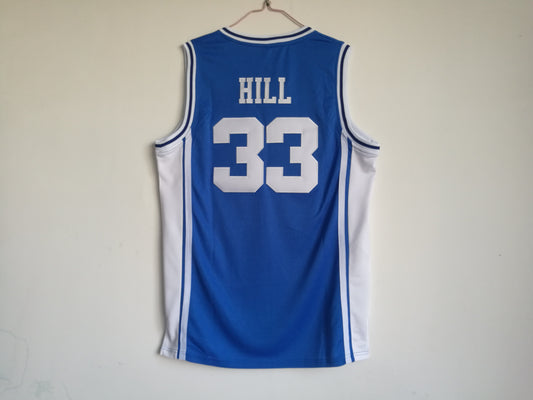 NCAA Duke University No. 33 Hill Blue Embroidered Basketball Jersey