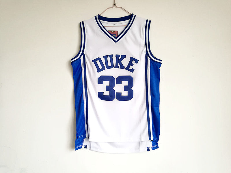 NCAA Duke University No. 33 Hill White Embroidered Basketball Jersey