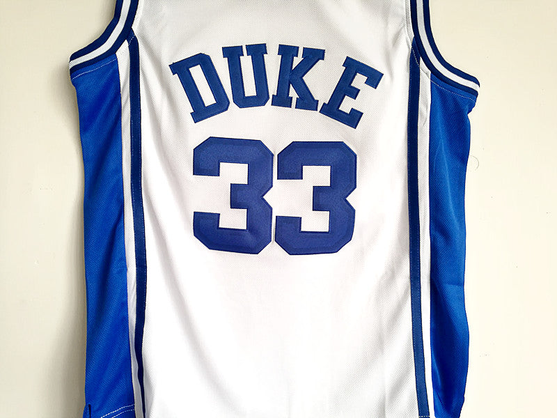 NCAA Duke University No. 33 Hill White Embroidered Basketball Jersey