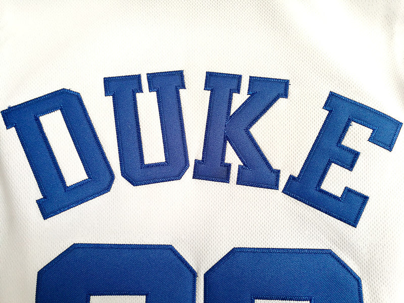 NCAA Duke University No. 33 Hill White Embroidered Basketball Jersey