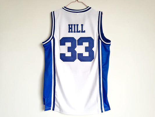 NCAA Duke University No. 33 Hill White Embroidered Basketball Jersey