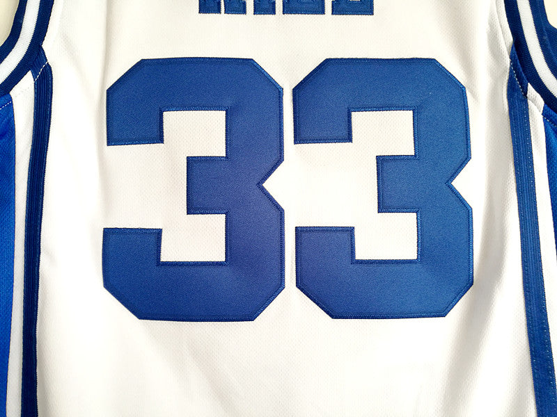 NCAA Duke University No. 33 Hill White Embroidered Basketball Jersey