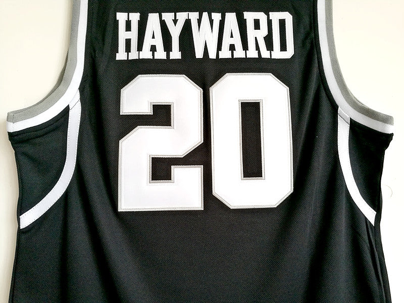 NCAA Butler University No. 20 Gordon Hayward black embroidered jersey