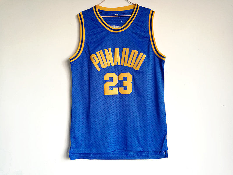 NCAA Punahou School No. 23 OBAMA Obama blue top mesh basketball jersey