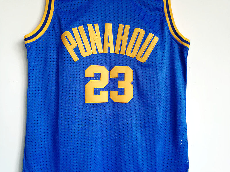 NCAA Punahou School No. 23 OBAMA Obama blue top mesh basketball jersey