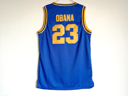 NCAA Punahou School No. 23 OBAMA Obama blue top mesh basketball jersey