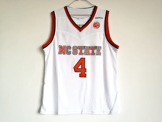 NCAA North Carolina State University No. 4 JR. Smith white embroidered jersey