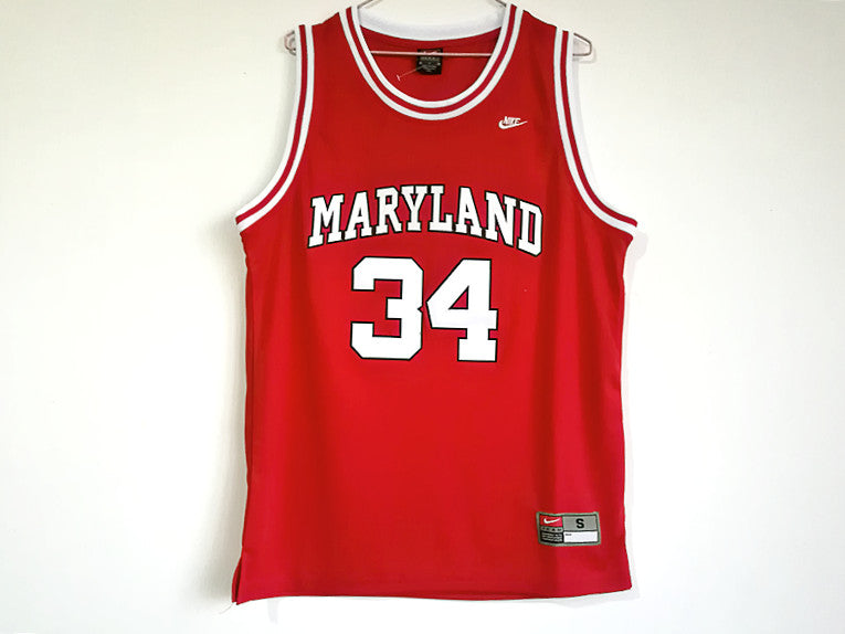 NCAA University of Maryland No. 34 Len Bias BIAS red embroidered jersey