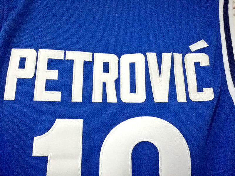 Croatian League Cibona No. 10 Drazen Petrovic blue jersey