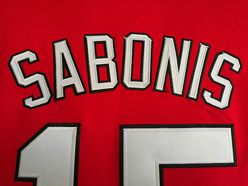 Soviet Spartans No. 15 Arvydas Sabonis double-layer embroidered red basketball jersey