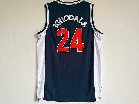 NCAA University of Arizona No. 24 Iguodala dark blue double-layer embroidered basketball jersey