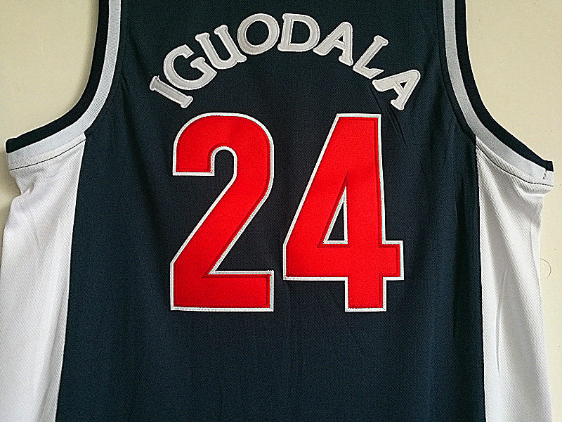 NCAA University of Arizona No. 24 Iguodala dark blue double-layer embroidered basketball jersey