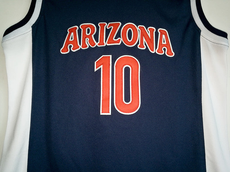 NCAA University of Arizona Grizzlies No. 10 Mike Bibby dark blue basketball jersey