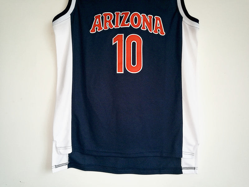 NCAA University of Arizona Grizzlies No. 10 Mike Bibby dark blue basketball jersey