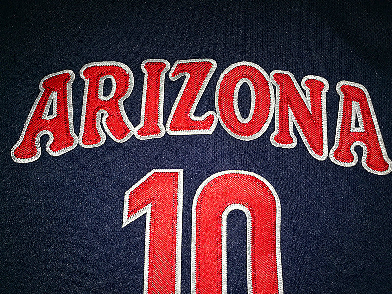 NCAA University of Arizona Grizzlies No. 10 Mike Bibby dark blue basketball jersey